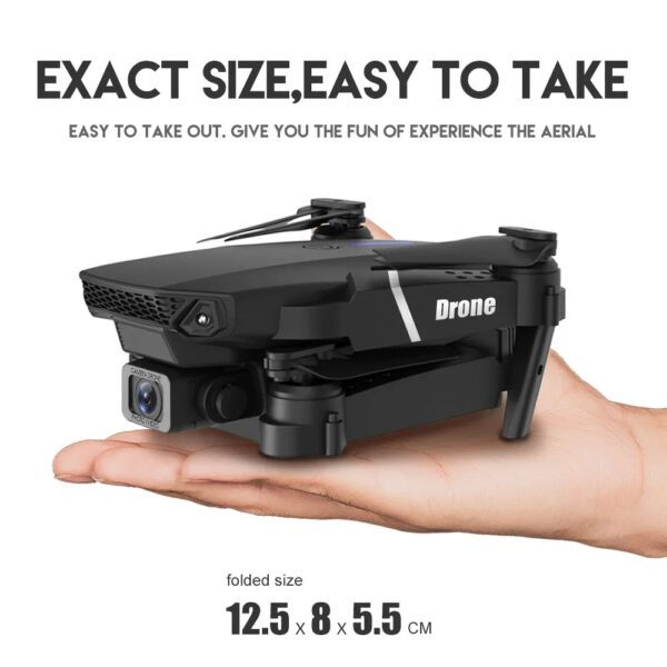 New E88 Pro Drone HD Camera WiFi FPV Foldable RC Quadcopter Altitude Hold 360° Flips Headless Mode Gift for Kids