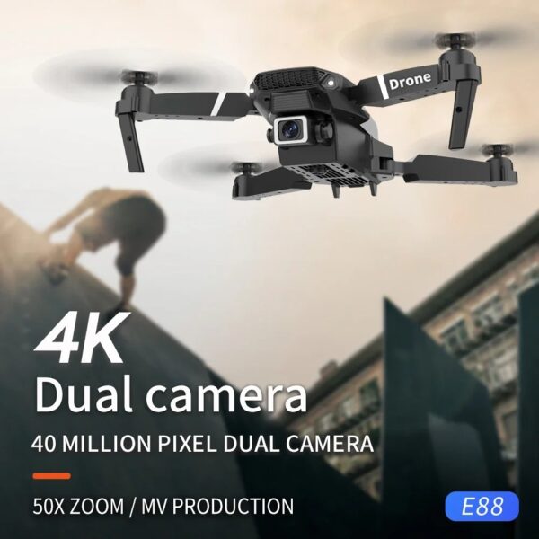 New E88 Pro Drone HD Camera WiFi FPV Foldable RC Quadcopter Altitude Hold 360° Flips Headless Mode Gift for Kids